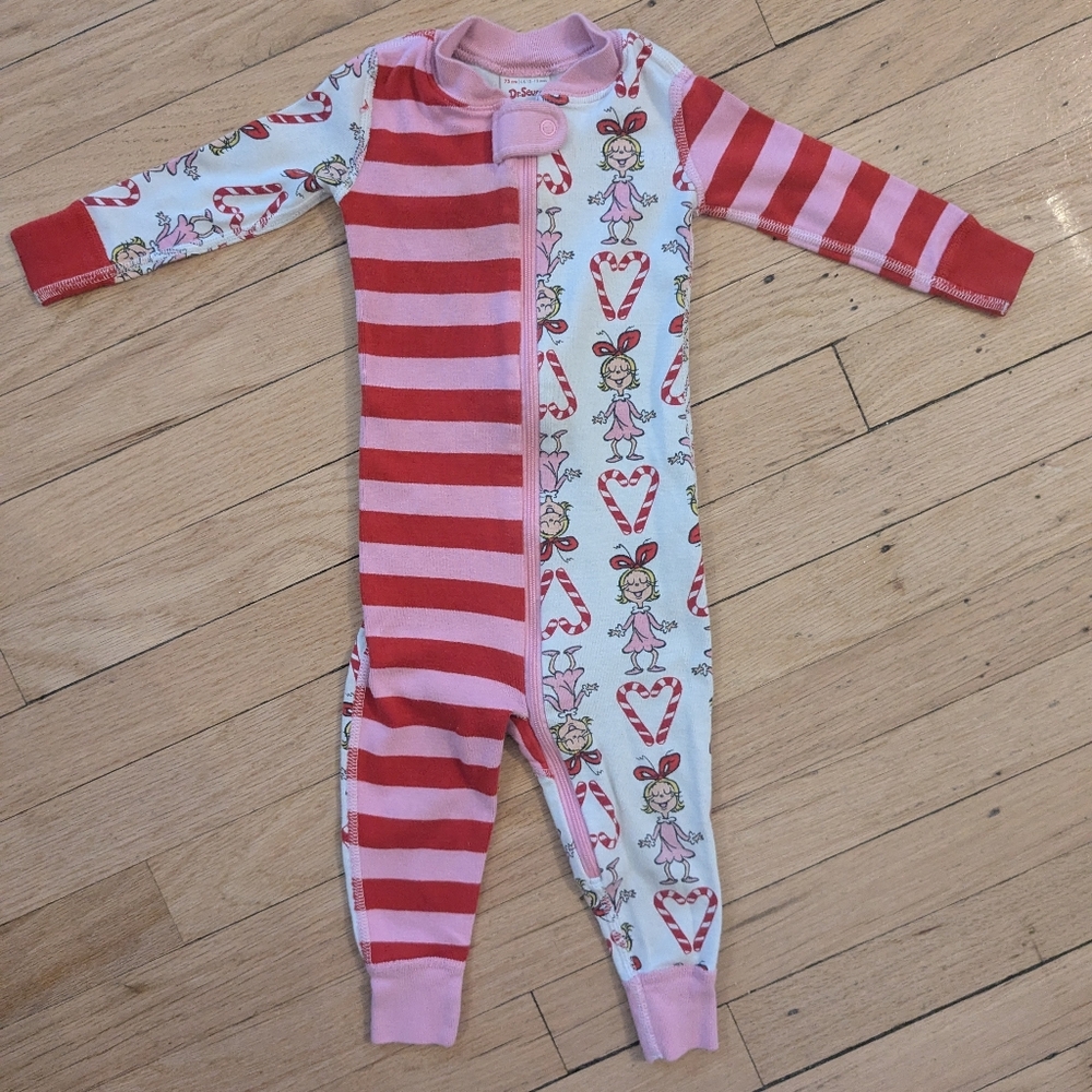 Hanna Andersson Dr. Suess Zip Up Pajamas, Size 12-18m